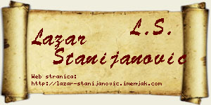 Lazar Stanijanović vizit kartica
